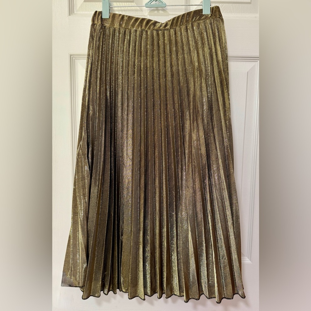 Love In Metallic Pleated Skirt fully lined